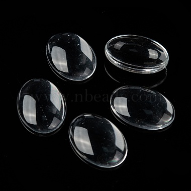 Cabochons de verre transparent de forme ovale(X-GGLA-R022-25x18)-6