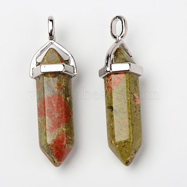 Natural Unakite Double Terminated Pointed Pendants(G-F295-04B)-4
