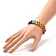 Round Imitation Amber & Mixed Stone Braided Bead Bracelet for Girl Wome(X1-BJEW-JB06962-01)-3