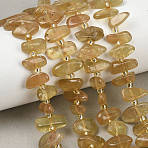Natural Yellow Apatite Beads Strands, Nuggets, with Seed Beads, Yellow, 6~17x3.5~8.5x1~6.5mm, Hole: 0.8mm, about 51~63pcs/strand, 15.35~16.73''(39~42.5cm)(G-L657-E06-01)