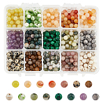 750Pcs 15 Styles Natural & Synthetic Gemstone Beads, Round, Mixed Dyed and Undyed, 6mm, Hole: 1mm, 50pcs/style(G-NB0003-88)