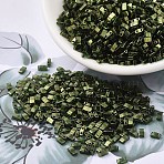 MIYUKI Half TILA Beads, Japanese Seed Beads, 2 Hole, (HTL306) Olive Gold Luster, 5x2.3x1.9mm, Hole: 0.8mm, about 12500pcs/500g(SEED-MY05-HTL0306)