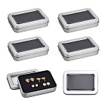 Iron Tins, with Window & Slip-on Lid & Sponge Inside, Storage Boxes for Candles, Rectangle, Silver, 6.3x9.15x1.8cm(CON-WH0110-296)