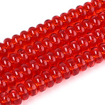 Transparent Glass Beads Strands, Rondelle, FireBrick, 4x2.5mm, Hole: 0.7mm(GLAA-ZX008-4mm-19C)