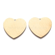 Ion Plating(IP) 304 Stainless Steel Pendants, Stamping Blank Tag, Laser Cut, Double Side Drawbench Effect, Heart, Golden, 28.5x30x1mm, Hole: 1.8mm(STAS-O-133-02G-G)