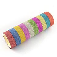 Glitter Powder DIY Scrapbook Decorative Paper Tapes, Self Adhesive Tapes, Mixed Color, 14.5mm, about 3m/roll, 10rolls/group(DIY-S028-02)