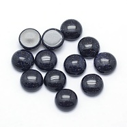 Synthetic Blue Goldstone Cabochons, Half Round, 12x5~6mm(G-P393-R22-12MM)
