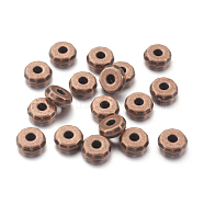 Tibetan Style Spacer Beads, Cadmium Free & Lead Free, Rondelle, Red Copper, 8x3mm, Hole: 2mm(LF0612Y-R)