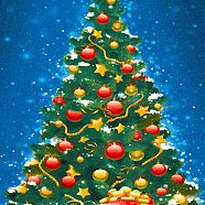 DIY Christmas Theme Rectangle Diamond Painting Kit, Including Resin Rhinestones Bag, Diamond Sticky Pen, Tray Plate and Glue Clay, Christmas Tree, 400x300mm(XMAS-PW0001-143-23)