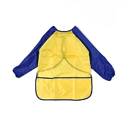 Kids Art Smock Apron, Long Sleeve Waterproof Bib, for Painting or Eating, Yellow, 540x418mm(DIY-D022-07F)