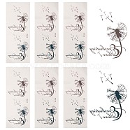 Dandelion Temporary Tattoos, Tiny Tattoo Stickers, Waterproof 3D Plant Tattoo for Arm Hand Leg Decoration, With Word, Mixed Color, 60x150mm(JX101A)