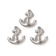 304 Stainless Steel Pendants, Anchor, Stainless Steel Color, 20x19x3mm, Hole: 1.5mm(STAS-G108-06)