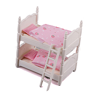 Mini Plastic Bunk Bed Miniature Ornaments, Micro Landscape Home Dollhouse Accessories, Home Display Decoration, Hot Pink, 94x60x51mm(PW-WG7342E-01)