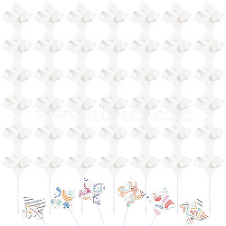48 Sets Paper & PVC Blank DIY Pinwheels Craft for Kids Art and Craft, White, 155x155x0.2mm(FIND-CP0002-60)