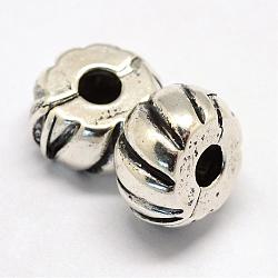 Alloy European Style Clasps, Rondelle, Antique Silver, 10.5x6.5mm, Hole: 3mm(PDLC-R001-23AS)