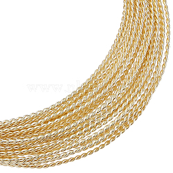 Brass Twist Rope Wire, Light Gold, 20 Gauge, 0.8mm, about 14.76 Feet(4.5m)/Bundle(CWIR-WH0010-06LG)