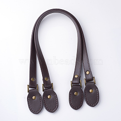 Imitation Leather Bag Handles, for Bag Straps Replacement Accessories, Oval, Coconut Brown, 640x18x3.5mm, Hole: 1.5mm(X-FIND-T010-04C)