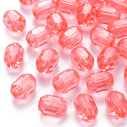 Transparent Acrylic Beads, Oval, Faceted, Light Coral, 14x10x10mm, Hole: 2mm, about 377pcs/500g(TACR-S154-24A-52)