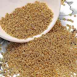 TOHO Demi Round Seed Beads, Japanese Seed Beads, PermaFinish, (PF557) PermaFinish Gold Metallic, 6/0, 4x1.9mm, about 13500pcs/pound(450g)(SEED-DR06-PF557)