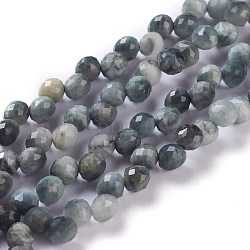 Natural Eagle Eye Stone  Beads Strands, Top Drilled, Faceted, Teardrop, 4~5mm, Hole: 0.9mm, about 88pcs/strand, 16.54 inch(42cm)(G-H243-09)