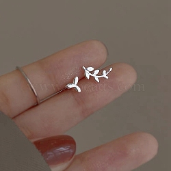 Alloy Earrings for Women, Leaf, 10mm(FS-WG98937-30)