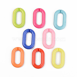 Opaque Acrylic Linking Rings, Quick Link Connectors, for Cable Chains Making, Unwelded, Oval, Mixed Color, 27x16.5x4.5mm, Inner Diameter: 18x7.5mm(OACR-T024-02-G)