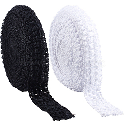 10m 2 Colors Elastic Polyester Baby Headbands, Hair Accessories, Black & White, Mixed Color, 30mm, 5m/color(OHAR-GF0001-05)