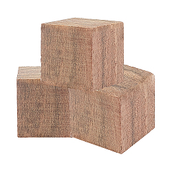 Natural Wood Beads, No Hole//Undrilled, Cube, Tan, 30x30x30mm(WOOD-WH0107-45B)