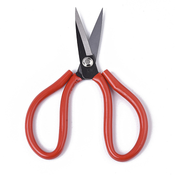 45# Steel Scissors, Sewing Scissors, with Plastic Handle, Red, 192x103x11mm
