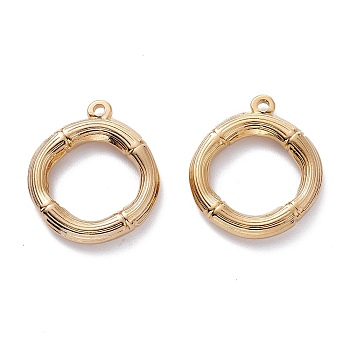304 Stainless Steel Pendants, Ring, Golden, 29.5x25.5x5mm, Hole: 1.8mm