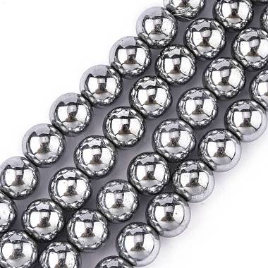 10mm Silver Round Non-magnetic Hematite Beads