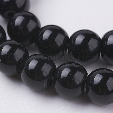 Chapelets de perles en pierre noire synthétique(X-G-G088-8mm)-3