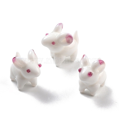White Rabbit Lampwork Beads