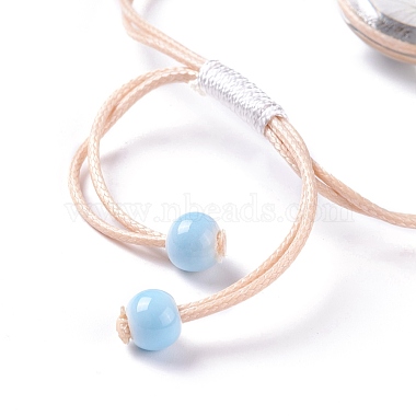 Handmade Dry Pressed Flower Link Bracelet for Girl Women(BJEW-C004-01G)-3