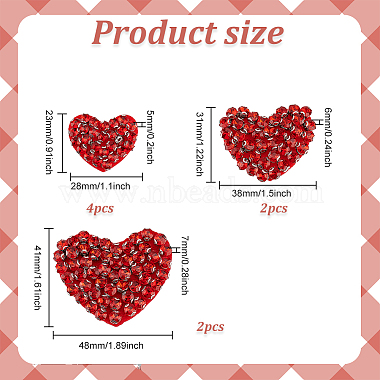 8Pcs 3 Style Heart Handmade Appliques(PATC-FG0001-71)-2