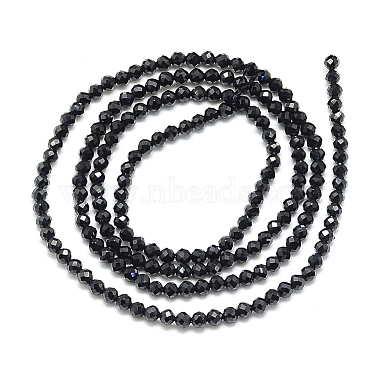 Brins de perles de spinelle noir naturel(X-G-S152-01-2mm)-2