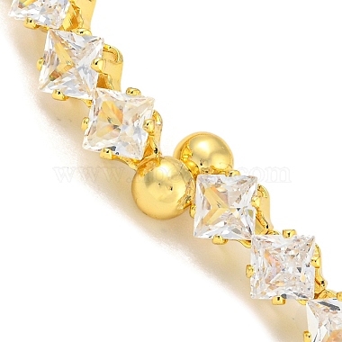 Collier ras du cou en laiton plaqué avec pavé de zircones cubiques transparentes(NJEW-A031-01G)-3