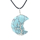 Synthetic Turquoise Crescent Moon Pendant Necklaces(PW-WG70010-10)-1