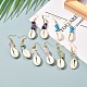 Natural Cowrie Shell Beads Dangle Earrings(EJEW-JE04642)-3