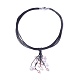 Waxed Cord Lariat Necklaces(NJEW-L169-01B)-1