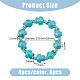8Pcs 2 Colors Dyed Synthetic Turquoise Tortoise Beaded Stretch Bracelets Set for Women(BJEW-DC0001-04)-2