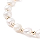 Bracelet en perles de perles naturelles avec mot porte-bonheur en laiton pour femme(BJEW-JB08165-02)-4