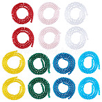 14 Strands 7 Colors Transparent Glass Beads Strands, Column, Mixed Color, 3.5x4~4.5mm, Hole: 0.7~0.9mm, about 102~108pcs/strand, 14.17~14.96 inch(36~38cm), 2 strands/color (GLAA-TA0004-22)