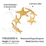 European Star 304 Stainless Steel Open Cuff Bangles for Women, Texture, Real 18K Gold Plated, Inner Diameter: 2-1/4 inch(5.76cm)(XA9694-1)