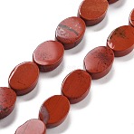 Natural Red Jasper Beads Strands, Oval, 14x10x5mm, Hole: 0.5mm, about 28pcs/strand, 15.55''(39.5cm)(G-P559-B18-01)