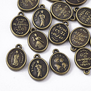 Acrylic Pendants, Oval with Virgin Mary, Antique Bronze, 17x12x3.5mm, Hole: 1mm, about 980pcs/500g(PACR-T011-02)