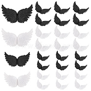 PandaHall 24Pcs 4 Style Elite Plastic Wings, for Christmas Gift Accessories, Cake DIY Decorations, Mixed Color, 69~79x82~102x17~21.5mm, 6pcs/style(FIND-PH0010-71)