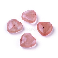 Cherry Quartz Glass Beads, No Hole/Undrilled, Heart, 25x25x12~12.5mm(G-G790-31A)