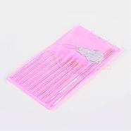 Iron Needles, with Sewing Needle Devices Threader, Pink, 51~75x0.8~1mm(NEED-R102-16)