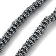 Synthetic Non-Magnetic Hematite Beads Strands, Wheel, 5x3mm, Hole: 2.2mm, about 129pcs/strand, 15.75 inch(40cm)(G-H303-B12)